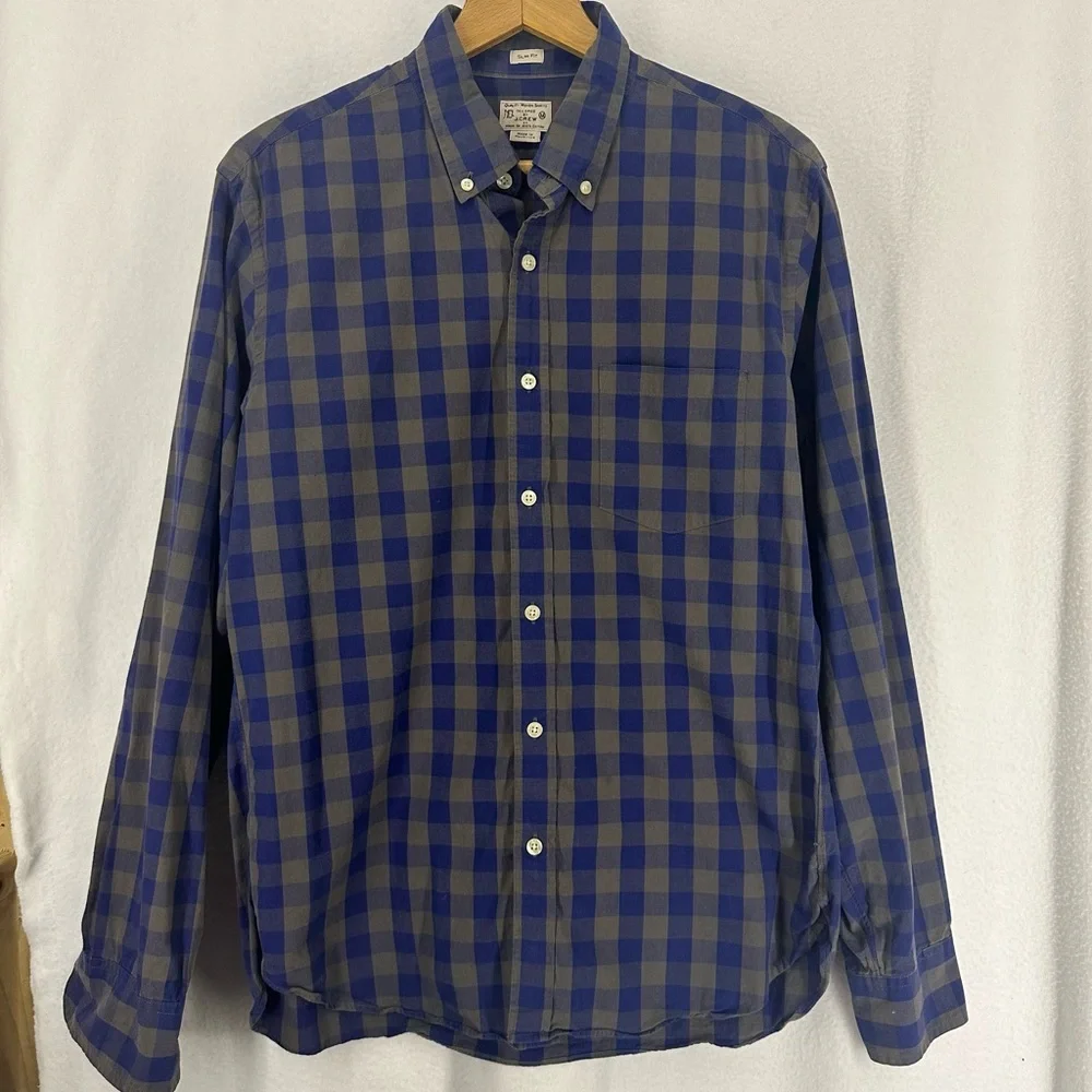 J‎ Crew Button Down Long Sleeve Shirt Mens Medium Blue